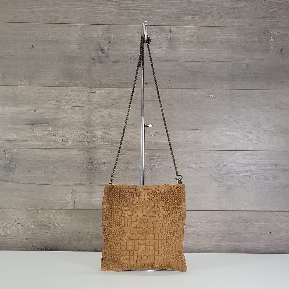 Free People Croc Embossed Crossbody Shoulder Bag Purse Handbag